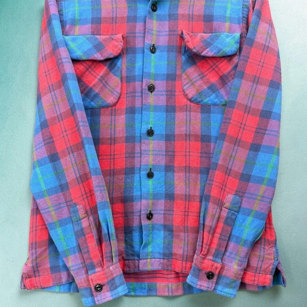Polo Ralph Lauren Polo Country Plaid Flannel Shirt Mens M Workwear Red Blue